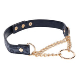Sex & Mischief Cougar Day Collar - Navy Blue/Gold Collar - BONDAGE - TOYS