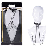 Sex & Mischief Lace Collar with Nipple Ties - BONDAGE - TOYS