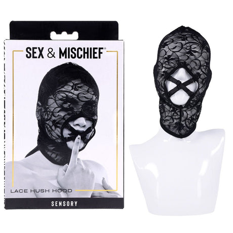 Sex & Mischief Lace Hush Hood - Black - BONDAGE - TOYS