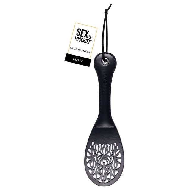 Sex & Mischief Lace Spanker - Black Spanking Paddle - BONDAGE - TOYS
