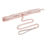Sex & Mischief Peaches n CreaMe Fur Collar & Leash - Peach - BONDAGE - TOYS