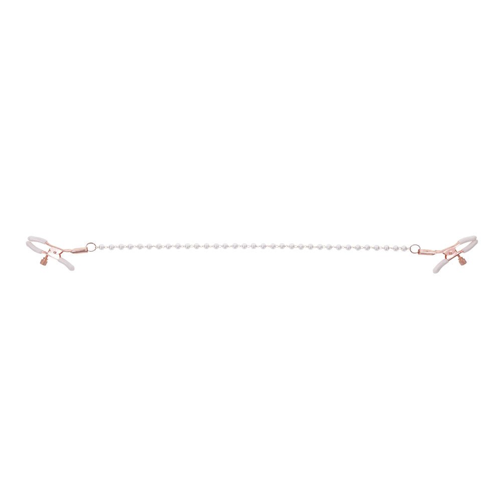Sex & Mischief Peaches n CreaMe Pearl Nipple Clamps - BONDAGE - TOYS