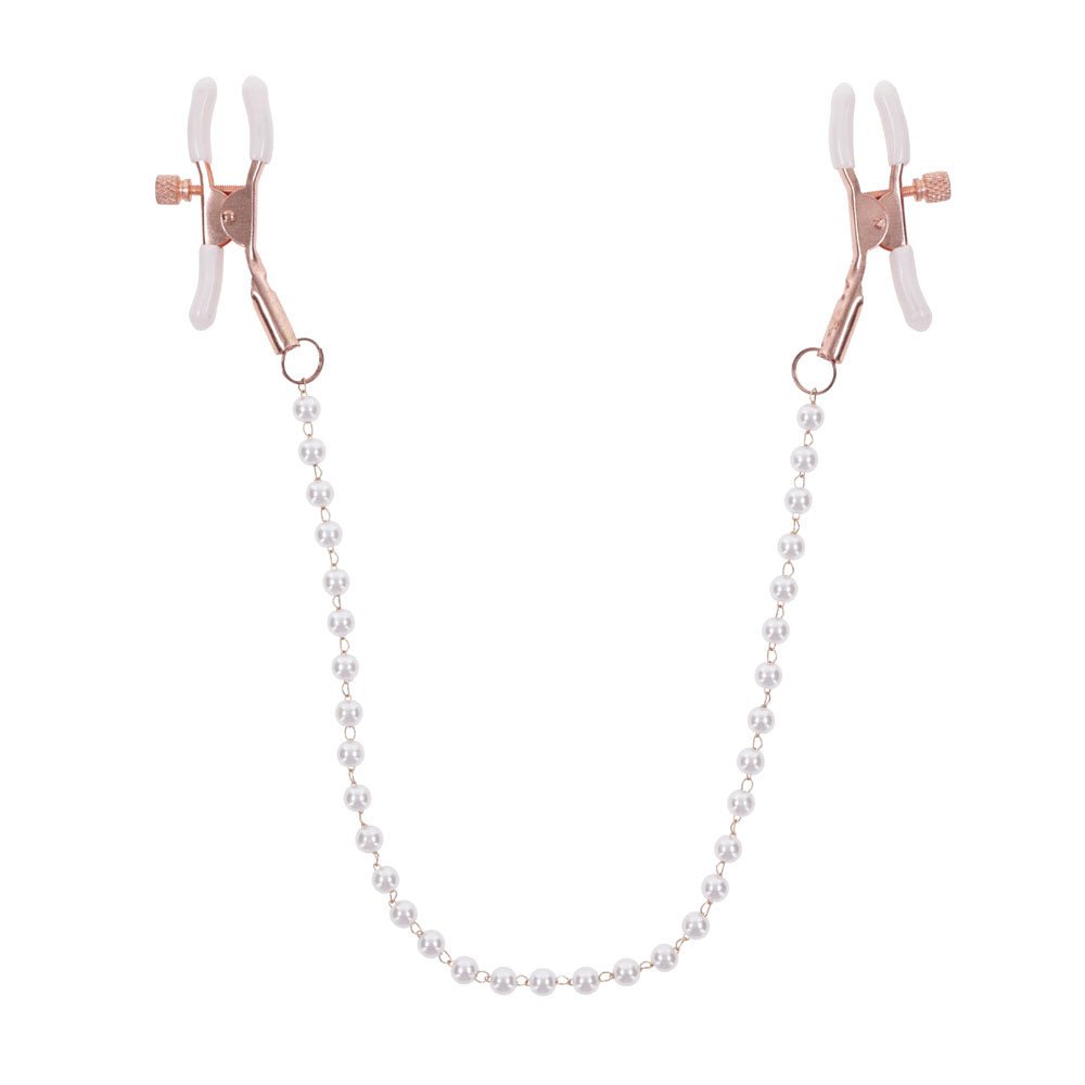 Sex & Mischief Peaches n CreaMe Pearl Nipple Clamps - BONDAGE - TOYS