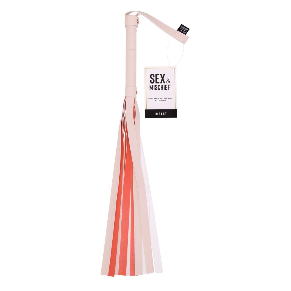 Sex & Mischief Peaches n CreaMe Stripe Flogger - BONDAGE - TOYS