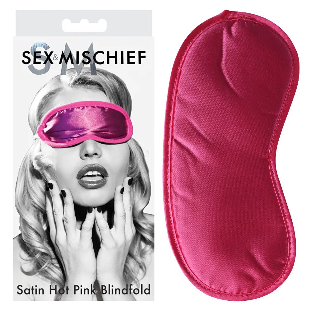 Sex & Mischief Satin Blindfold Hot Pink - Hot Pink Blindfold - BONDAGE - TOYS