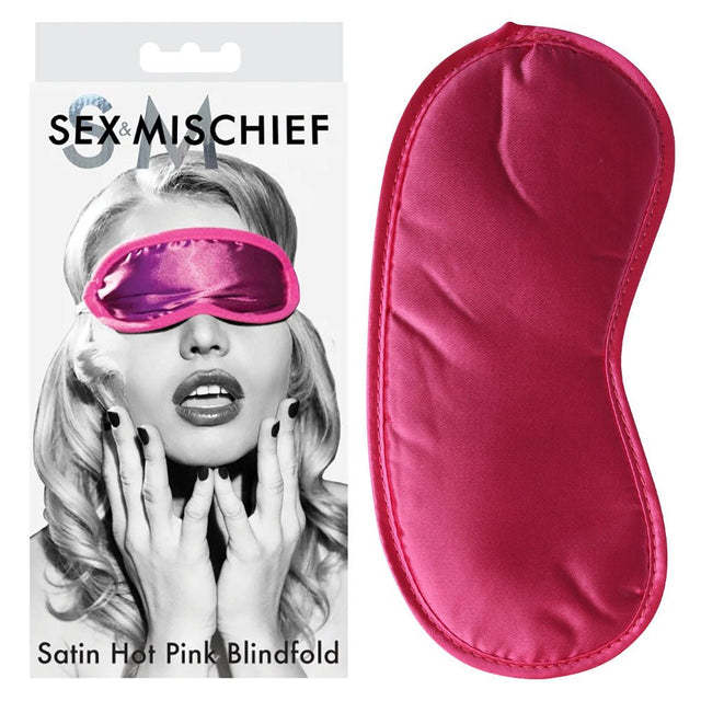 Sex & Mischief Satin Blindfold Hot Pink - Hot Pink Blindfold - BONDAGE - TOYS
