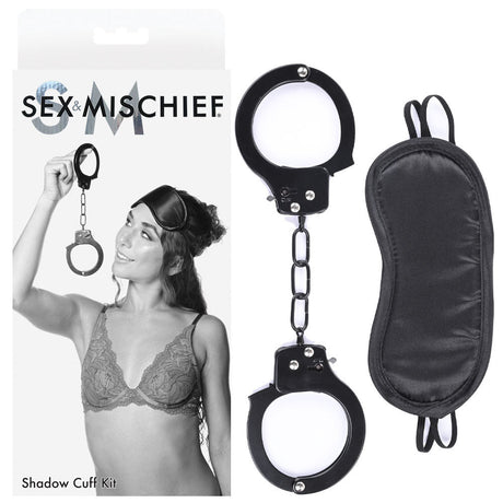 Sex & Mischief Shadow Cuff Kit - Black - 2 Piece Set - BONDAGE - TOYS