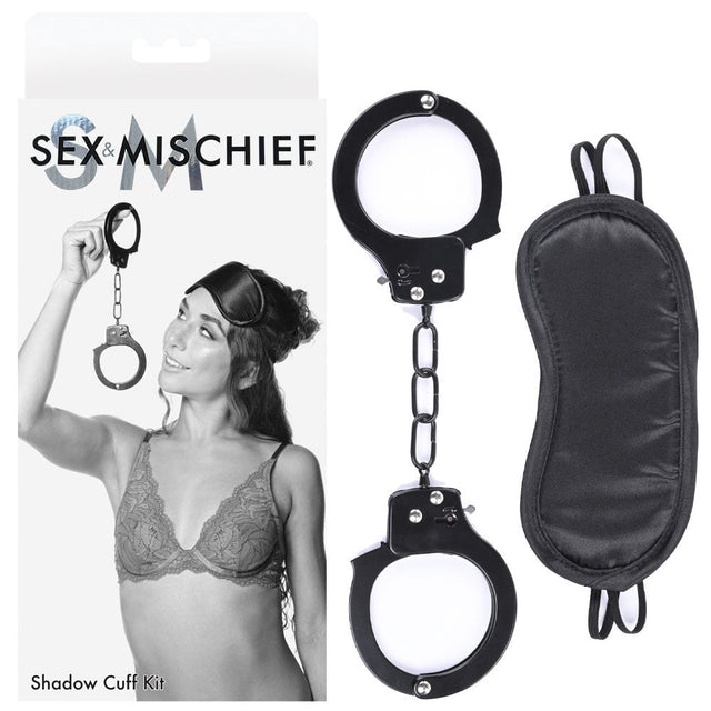 Sex & Mischief Shadow Cuff Kit - Black - 2 Piece Set - BONDAGE - TOYS