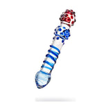 Sexus Glass Dildo Blue Red 20.5cm - Naughty by Nature Adult Store