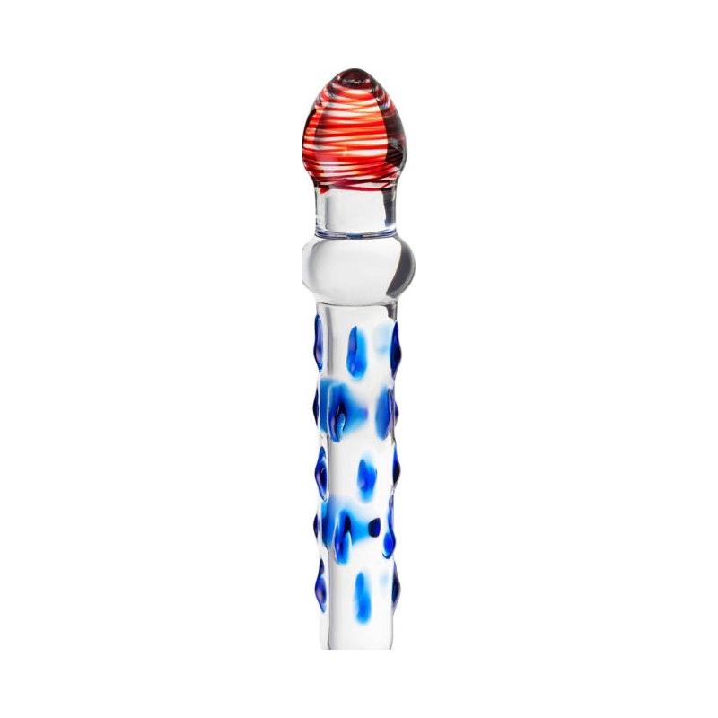 Sexus Glass Dildo Blue/Red 20 cm - Naughty by Nature Adult Store