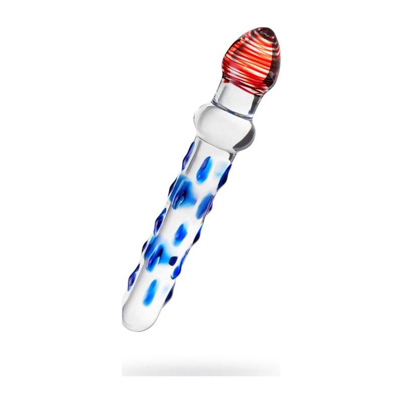 Sexus Glass Dildo Blue/Red 20 cm - Naughty by Nature Adult Store