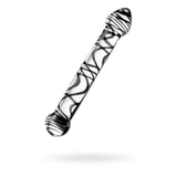 Sexus Glass Dildo Duo Black Swirl 20.5cm - Adult Toys