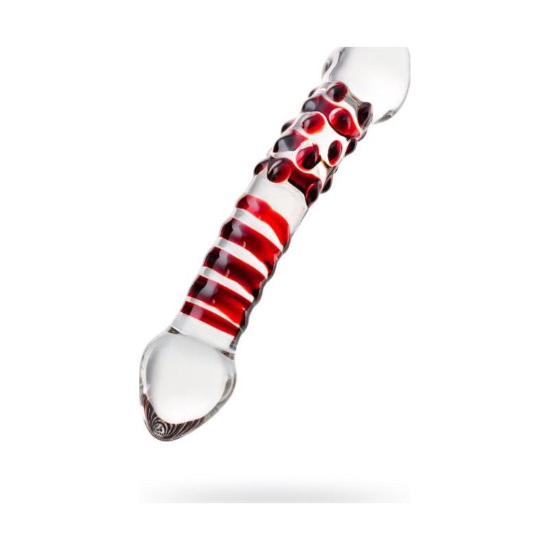 Sexus Glass Dildo Red Delight 19cm - Adult Toys