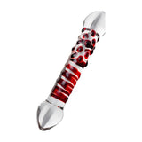 Sexus Glass Dildo Red Delight 19cm - Adult Toys