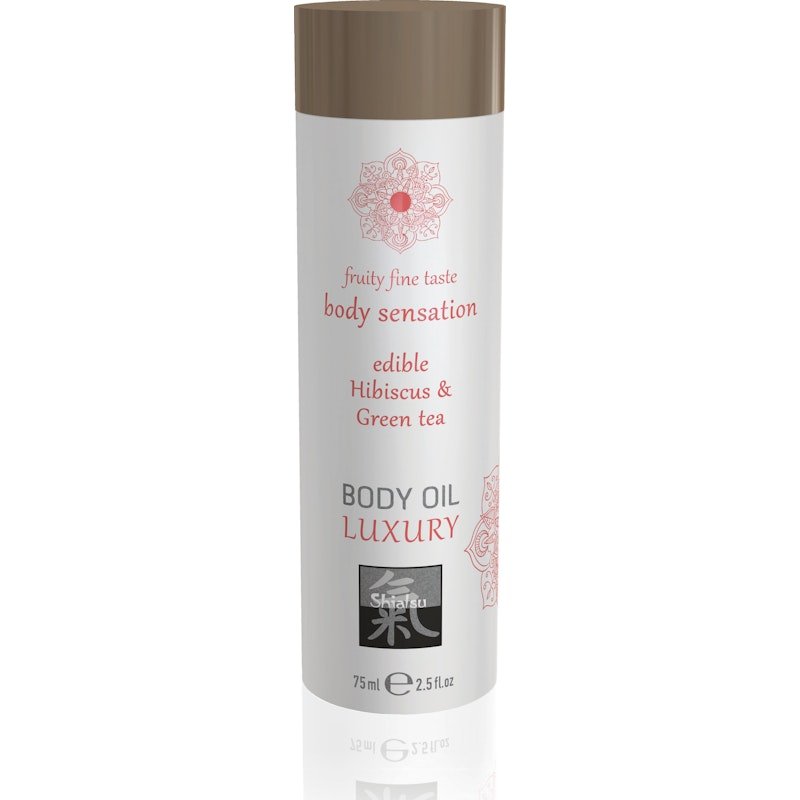 Shiatsu Edible Body Oil – Hibiscus and Green Tea Massage Oil - Lotions & Potions