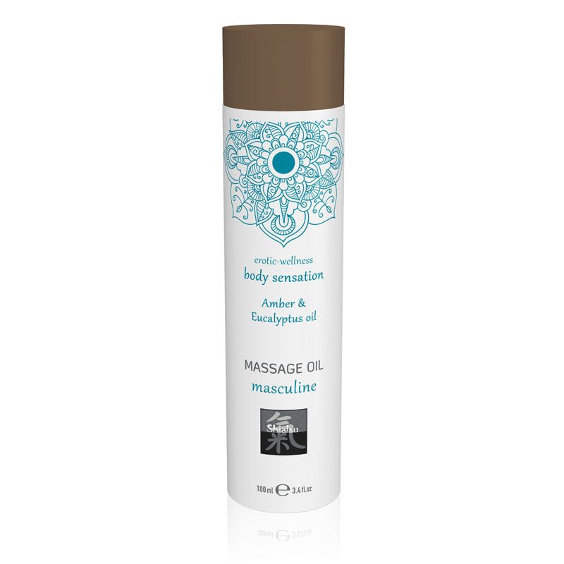 SHIATSU Massage Oil - Masculine - Amber & Eucalyptus Oil Scented - 100 ml - LOTIONS & LUBES