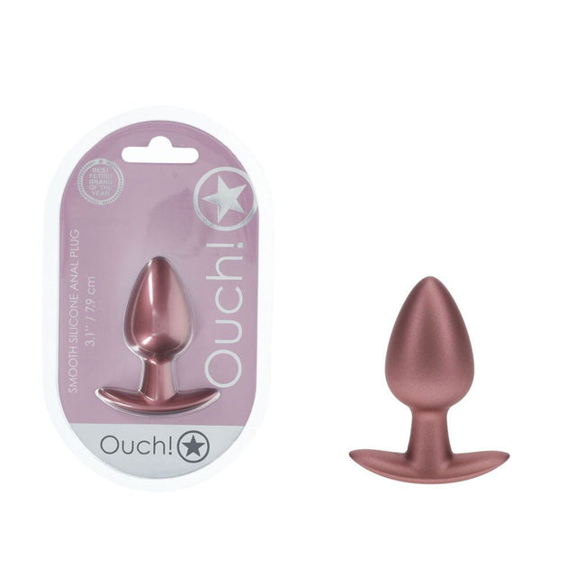 Shots Toys Ouch! Medium Anal Plug – Rose Gold Silicone Butt Plug - ANAL TOYS