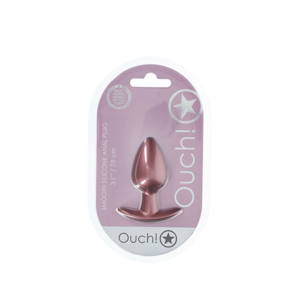 Shots Toys Ouch! Medium Anal Plug – Rose Gold Silicone Butt Plug - ANAL TOYS