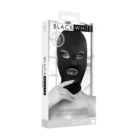Shots Toys OUCH! Subversion Mask – Spandex Open Mouth Hood | Black - BONDAGE - TOYS