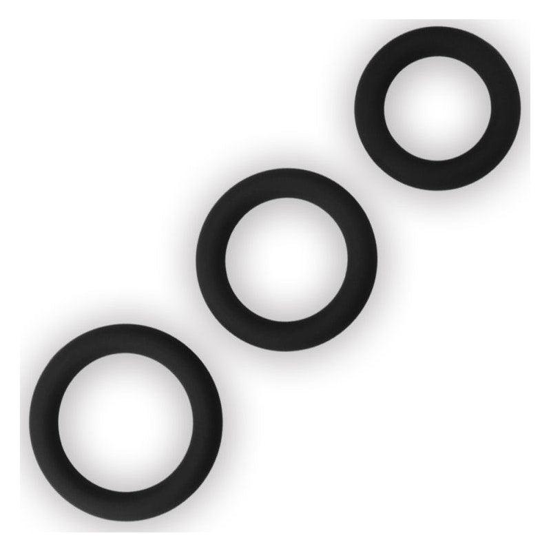 Silicone 3 Pc Cock Ring Set - Adult Toys
