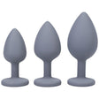 Silicone Anal Trainer Set 3 Pc Grey - Naughty by Nature Adult Store