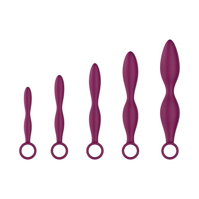 Silicone Dilator Set Purple Kit Five Sizes For Gentle Insertion - KEGEL TOYS