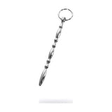 Silver Metal Beaded Urethral Plug w Ring - Adult Toys