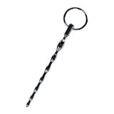 Silver Metal Braided Urethral Plug w Replaceable Ring - Adult Toys