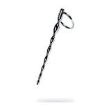 Silver Metal Braided Urethral Plug w Replaceable Ring - Adult Toys