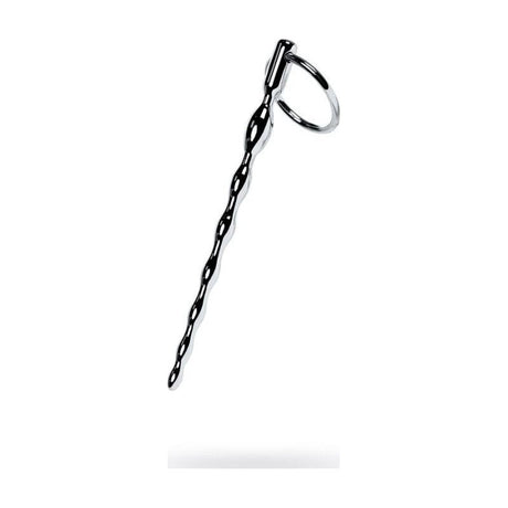 Silver Metal Braided Urethral Plug w Replaceable Ring - Adult Toys