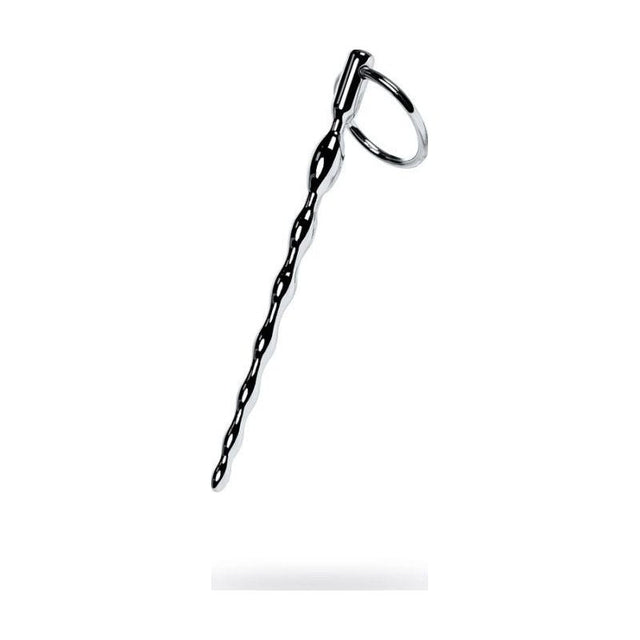 Silver Metal Braided Urethral Plug w Replaceable Ring - Adult Toys