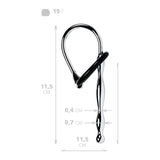 Silver Metal Urethral Plug w Black Silicone Ring - Adult Toys