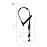 Silver Metal Urethral Plug w Black Silicone Ring - Adult Toys