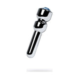 Silver Metal Urethral Plug w Sapphire Rhinestone Small - Adult Toys