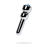 Silver Metal Urethral Plug w Sapphire Rhinestone Small - Adult Toys