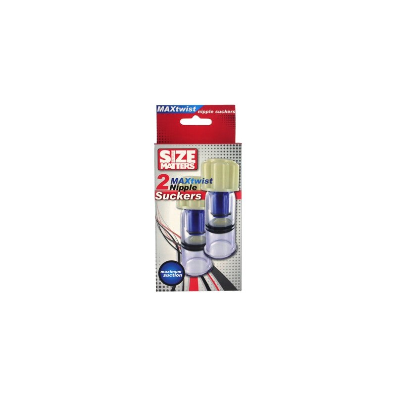 Size Matters Max Twist Nipple Suckers – Clear ABS Vacuum Stimulators - Adult Toys