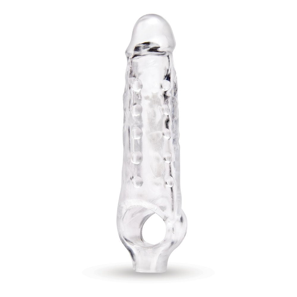 Size Up 1 Inch See - Thru Stretch Penis Extender - Clear 2.5 cm (1'') Penis Extension Sleeve - SLEEVES