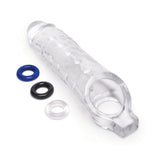 Size Up 1 Inch See - Thru Stretch Penis Extender - Clear 2.5 cm (1'') Penis Extension Sleeve - SLEEVES