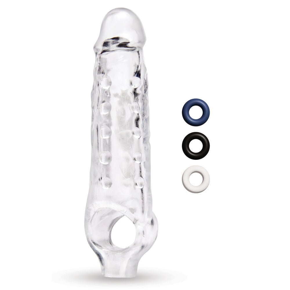 Size Up 1 Inch See - Thru Stretch Penis Extender - Clear 2.5 cm (1'') Penis Extension Sleeve - SLEEVES
