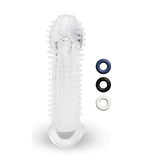 Size Up 1.5 Inch See - Thru Stretch Penis Extender - Clear 3.8 cm (1.5'') Penis Extension Sleeve - SLEEVES