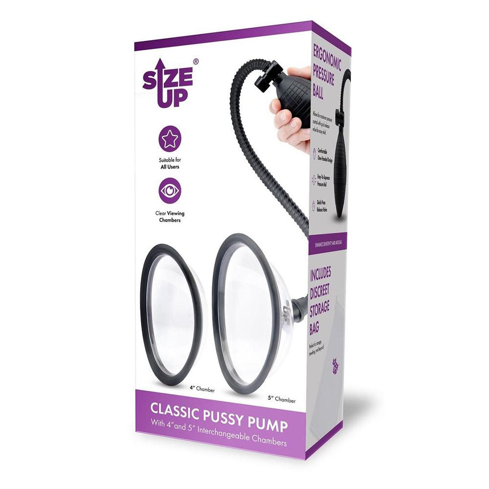 Size Up Classic Two Chamber Pussy Pump With Interchangeable Chambers - PUMPS