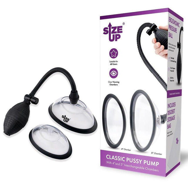 Size Up Classic Two Chamber Pussy Pump With Interchangeable Chambers - PUMPS