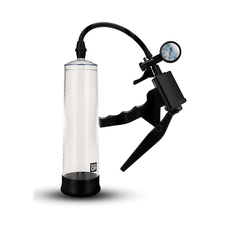 Size Up Ergonomic Trigger Penis Pump with Pressure Gauge - Clear Penis Pump - PUMPS