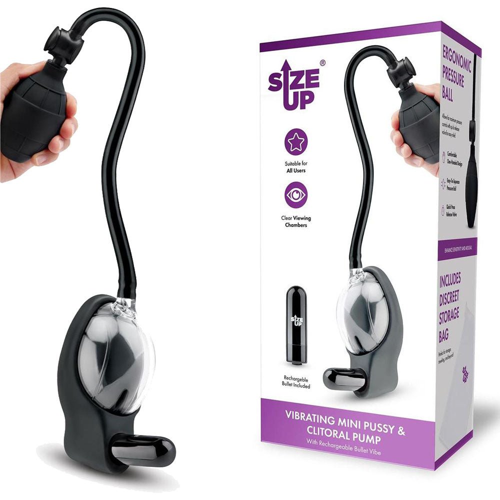 Size Up USB Rechargeable Vibrating Mini Vaginal And Clitoral Pump Clear - PUMPS