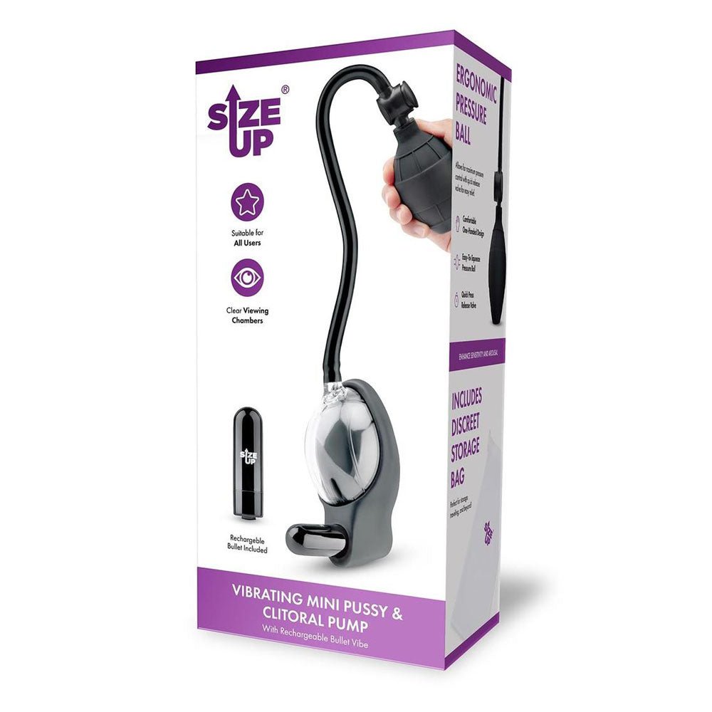 Size Up USB Rechargeable Vibrating Mini Vaginal And Clitoral Pump Clear - PUMPS