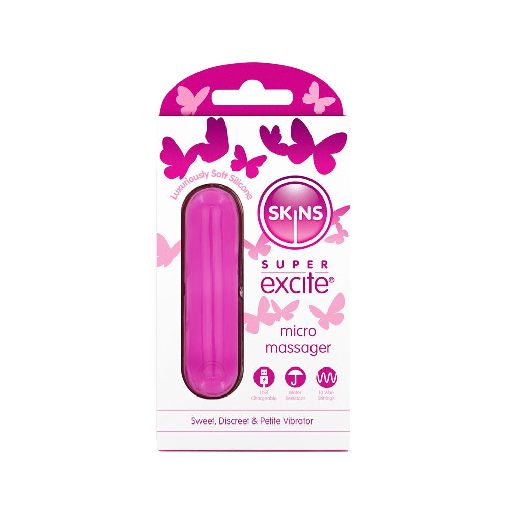 Skins Super Excite Rechargeable Pink Bullet - Pink USB Rechargeable Bullet - BULLETS & EGGS