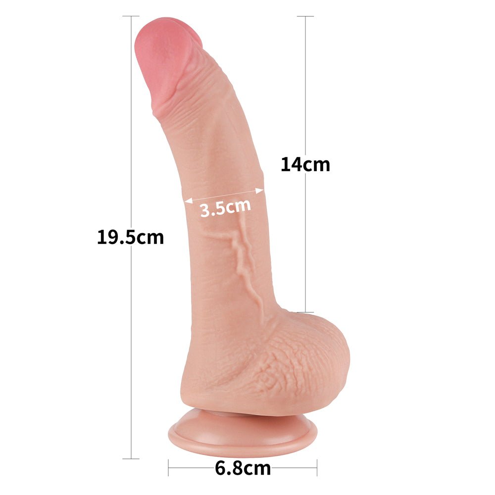 Sliding Skin Dual Layer Dong - Flesh (7.5'') with Flexible Skin - DONGS