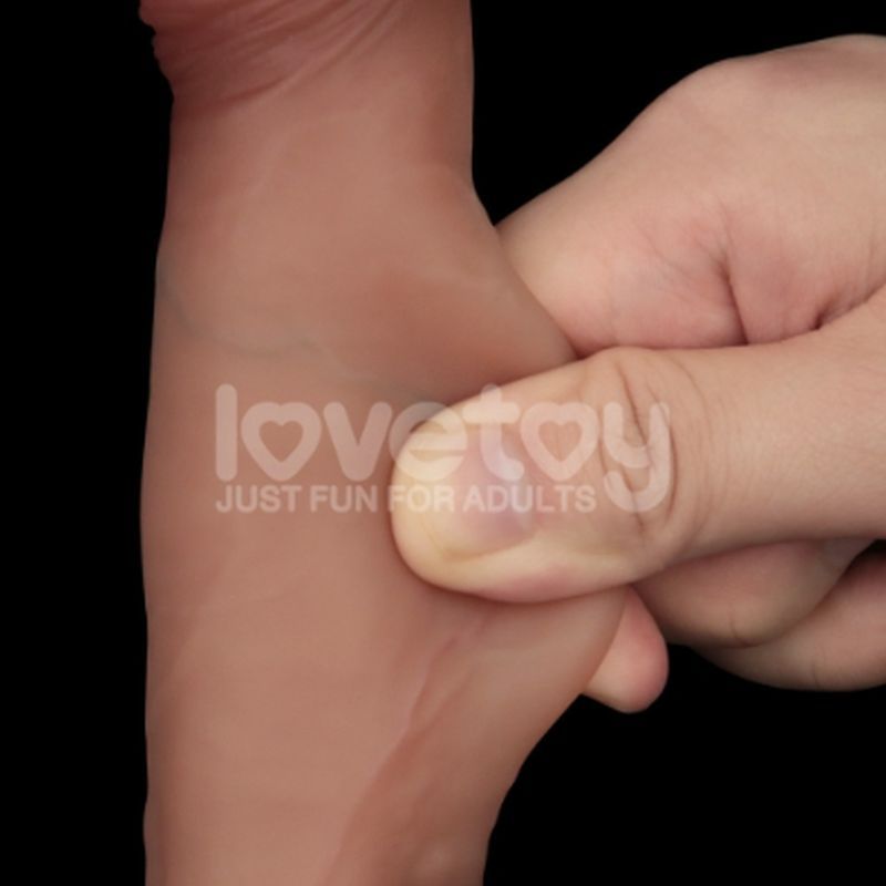 Sliding Skin Pro Dual Layer Silicone Dong 7.5in - Adult Toys