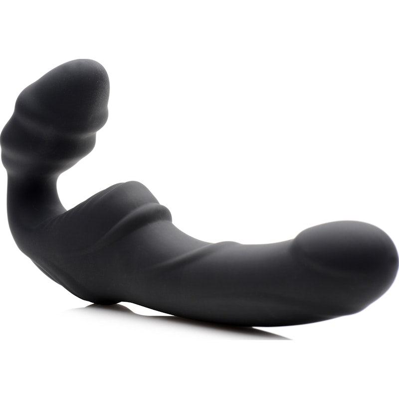 Slim Rider Ribbed Vibrating Silicone Strapless Strap On - Naughty by Nature Adult Store