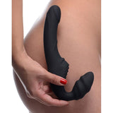 Slim Rider Ribbed Vibrating Silicone Strapless Strap On - Naughty by Nature Adult Store